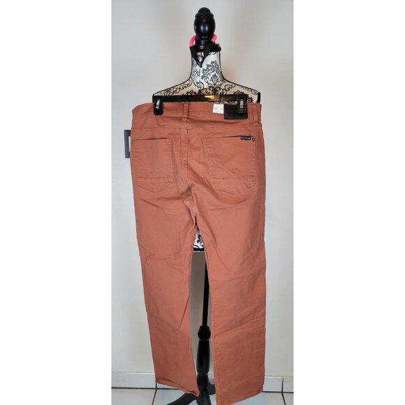 Hudson Byron Straight Jeans Mens 34 Orange Denim Classic Fit Stretch Five Pocket - Picture 4 of 11
